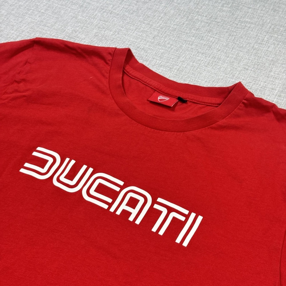 Ducati Motorcycle T-Shirt Mens Large Red Graphic Logo Crew Neck Short Sleeve